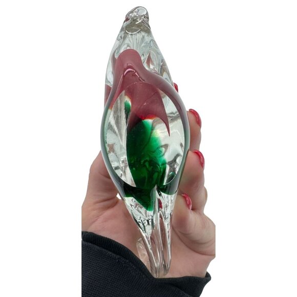 Vtg Murano Italy Art Glass Tropical Angel Fish Paperweight Figurine w/ Sticker - Picture 5 of 6